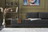 Canapé d'angle avec fonction couchage Right Fly Anthracite