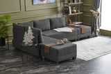 Canapé d'angle avec fonction couchage Left Fly Anthracite