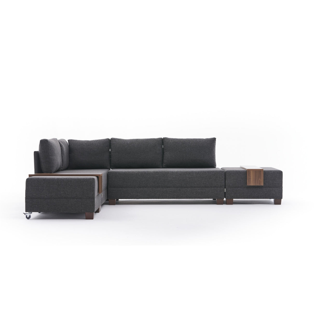 Canapé d'angle avec fonction couchage Left Fly Anthracite