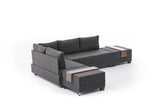 Canapé d'angle avec fonction couchage Left Fly Anthracite