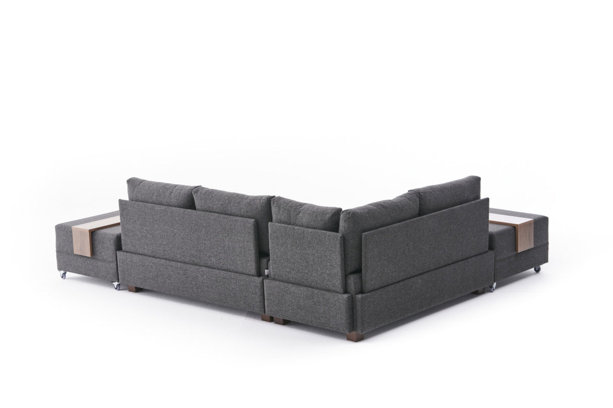 Canapé d'angle avec fonction couchage Left Fly Anthracite