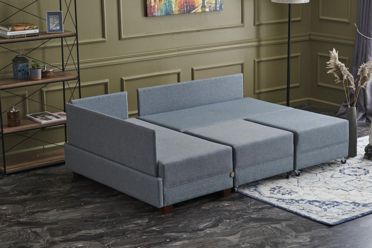 Canapé d'angle avec fonction couchage Left Fly Blue