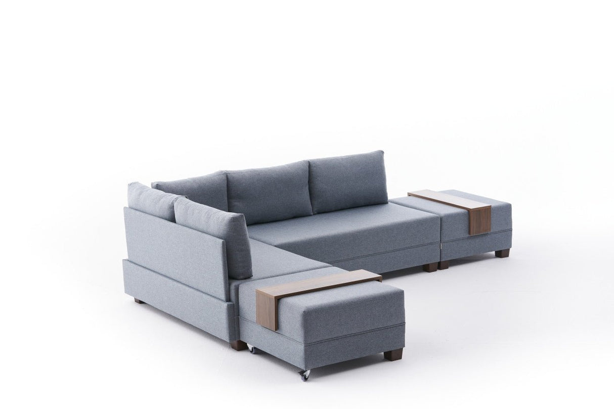 Canapé d'angle avec fonction couchage Left Fly Blue