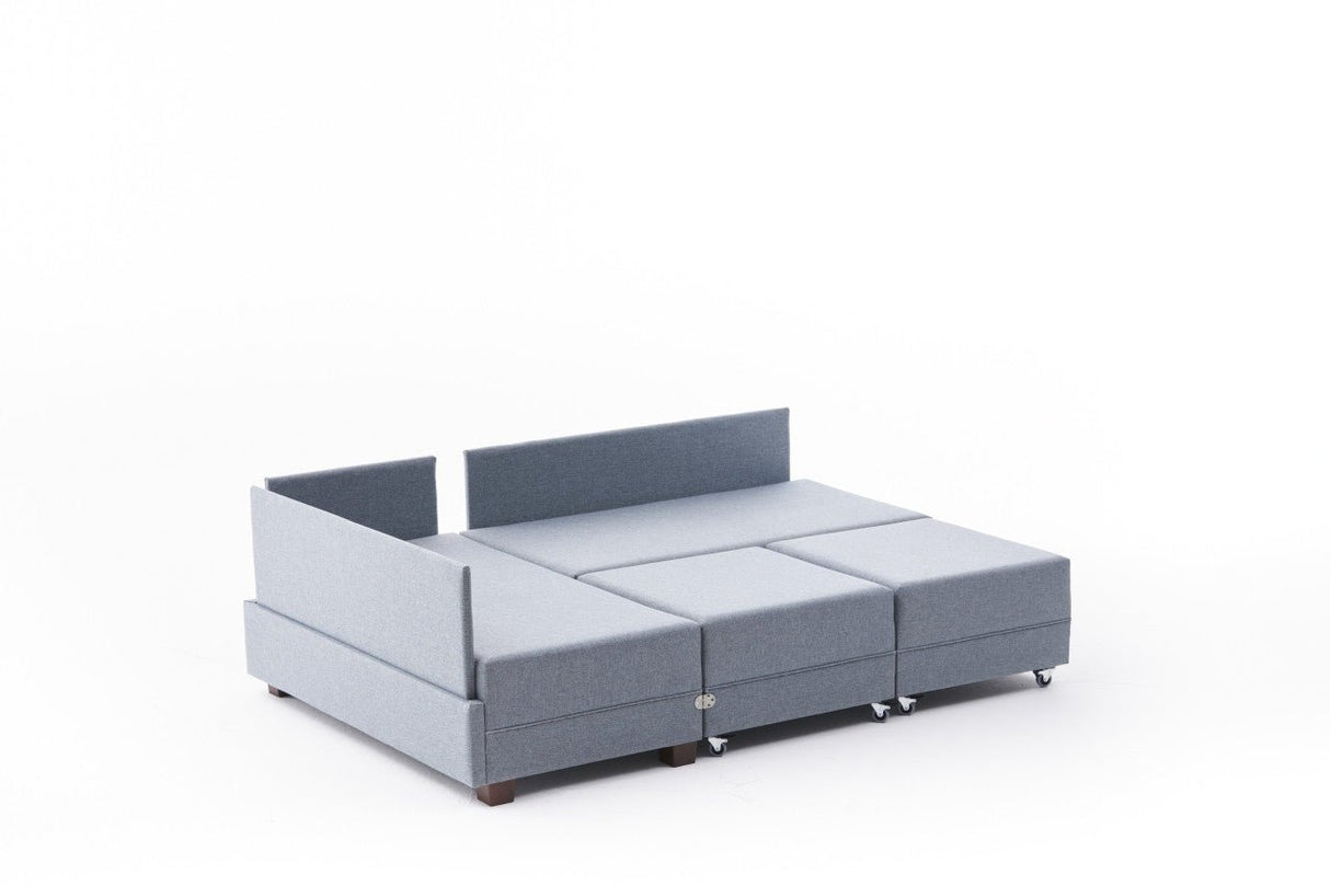 Canapé d'angle avec fonction couchage Left Fly Blue