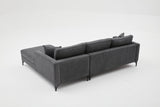 Canapé d'angle droit Berlin Anthracite Noir