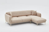 Canapé d'angle avec fonction couchage Droit Simena Beige - Golden Leg