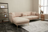 Canapé d'angle avec fonction couchage Gauche Simena Beige - Golden Leg