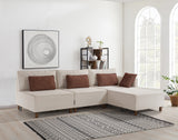 Canapé d'angle avec fonction couchage Droit Matris Beige