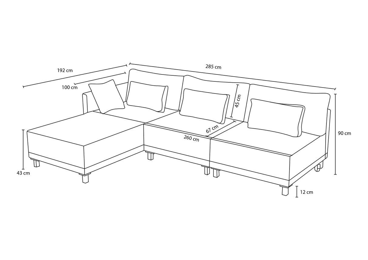 Canapé d'angle avec fonction couchage Gauche Matris Beige