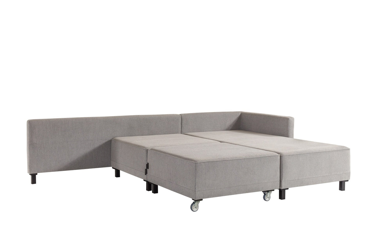 Canapé d'angle avec fonction couchage Droit Matris Gris