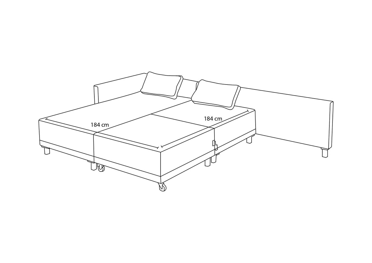 Canapé d'angle avec fonction couchage Droit Matris Marron