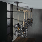 Hanglampen - Industriële Hanglamp Twist Metaal 7 - Lichts - Dimehouse