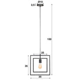 Lampe suspendue industrielle Kody Square Metal