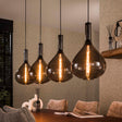 Lampes suspendues - Lampe suspendue industrielle 4 - lumières Smokey Glass Karen - Dimehouse