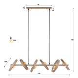 Lampe suspendue 6 lumières en métal beige ronde Otan
