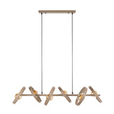 Lampe suspendue 6 lumières en métal beige ronde Otan
