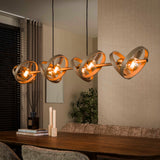 Lampe suspendue 8 lumières en métal beige ronde Otan