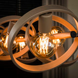Lampe suspendue 8 lumières en métal beige ronde Otan