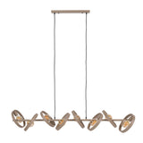 Lampe suspendue 8 lumières en métal beige ronde Otan
