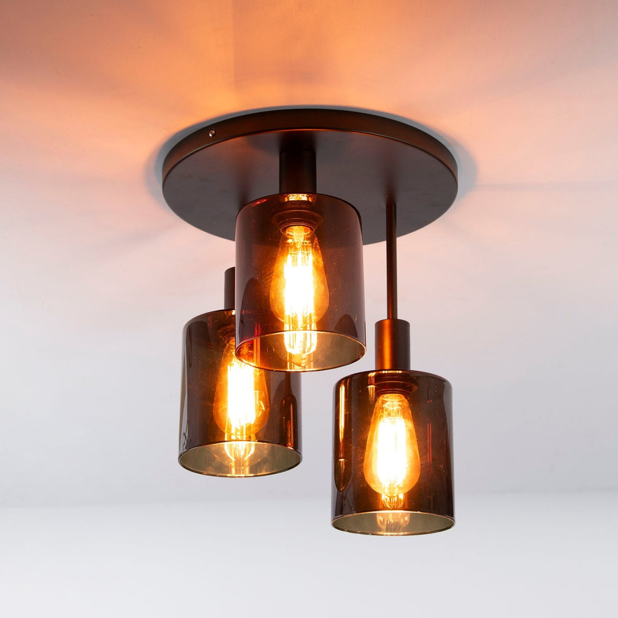 Plafonnier industriel Mason 3 lumières - Marron 