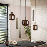 Suspension Dax 7 lumières marron 105 cm 