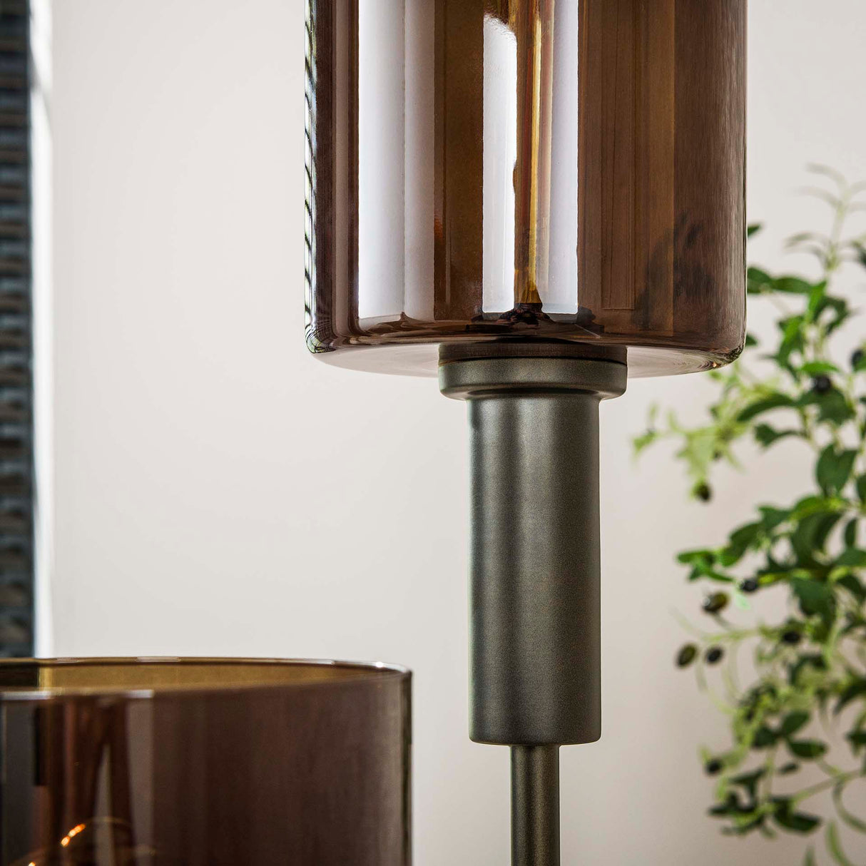 Lampe de sol industrielle à 3 lumières échelonnées - Sienna Brun 