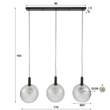 Hanglampen - Hanglamp 3 - lichts gezandstraald glas Voss - Dimehouse