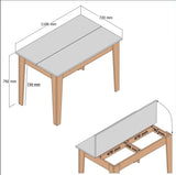 Kiev keukentafel in walnoot wit 110 cm Walnoot/wit Melamine gecoat houtcomposiet