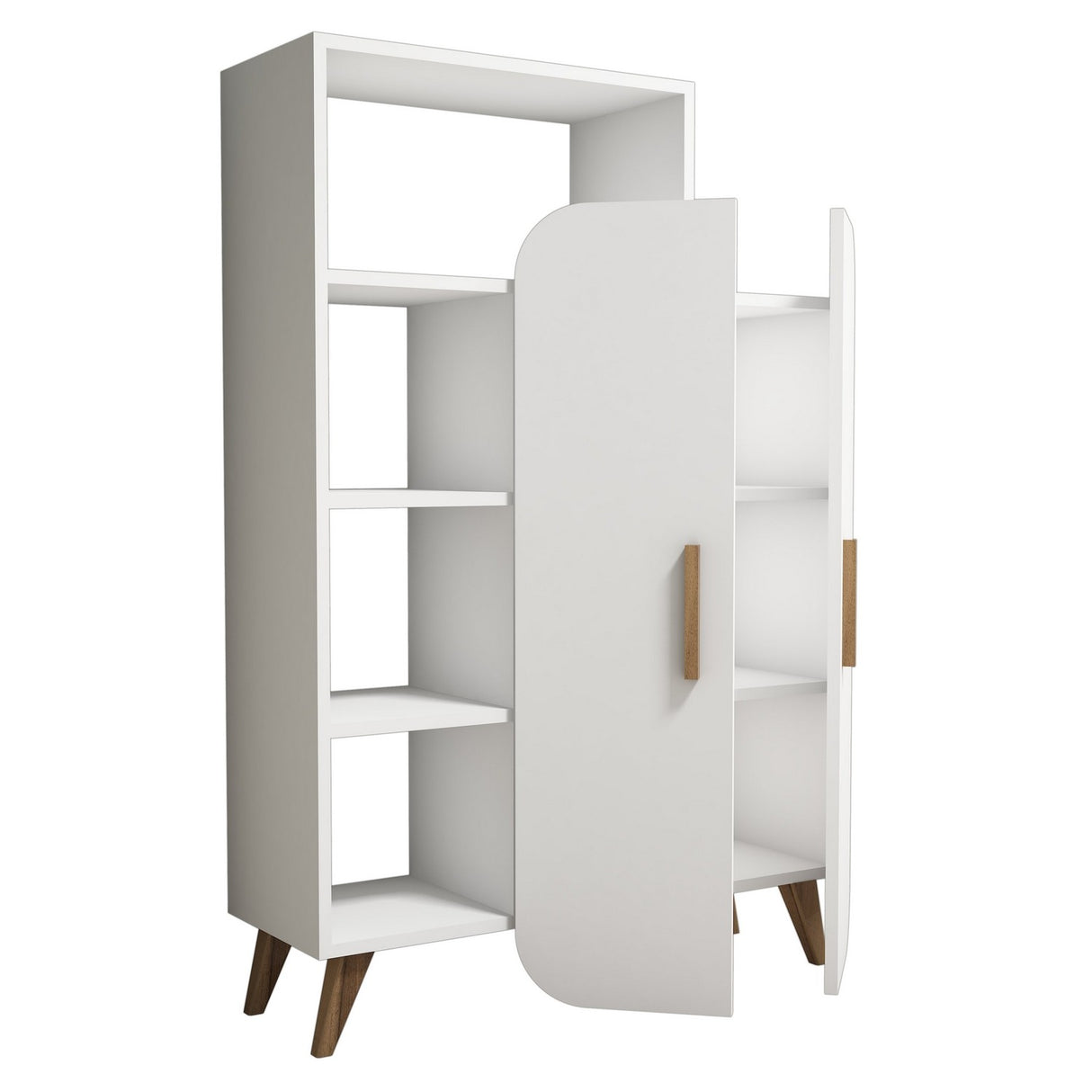Bibliothèque scandinave mélamine blanche Form 90x132x32 cm