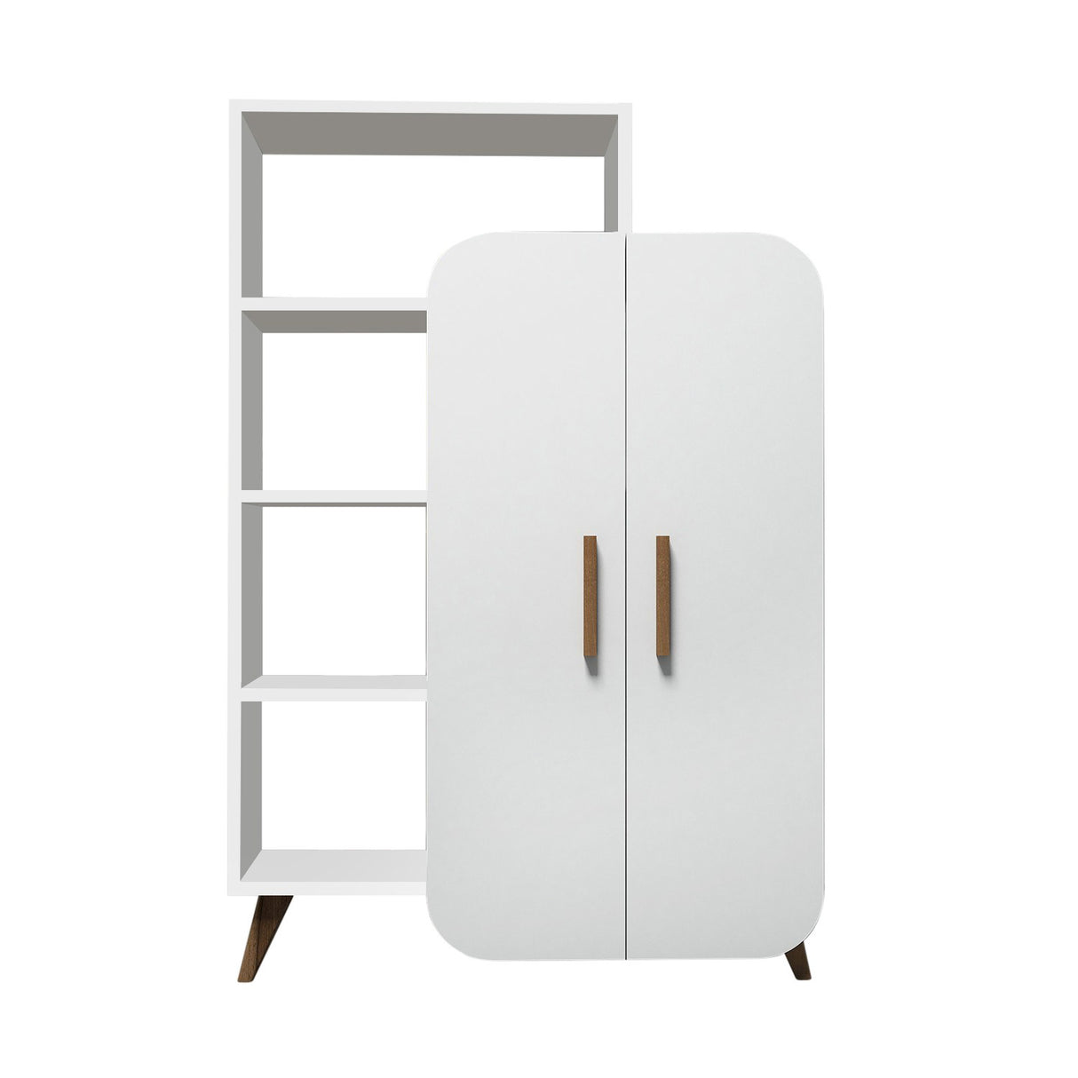 Bibliothèque scandinave mélamine blanche Form 90x132x32 cm