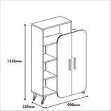 Bibliothèque scandinave mélamine blanche Form 90x132x32 cm