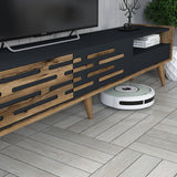 TV Meubels - TV Meubel Set Valensiya Walnoot Antraciet Melamine 180x35x45 cm - Dimehouse