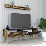 Ensemble de meubles de télévision Valsiya Walnut Anthracite Mélamine 140x35x45 cm