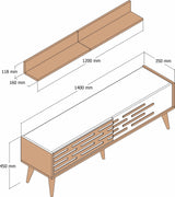 Ensemble de meubles de télévision Valsiya Walnut Anthracite Mélamine 140x35x45 cm