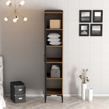 Kledingkasten - Kledingkast Kumual S Walnoot Antraciet Melamine 40x47,5x201,4 cm - Dimehouse