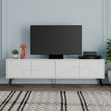TV Meubels - TV Meubel Dune Wit Melamine 180x50x29,6 cm - Dimehouse