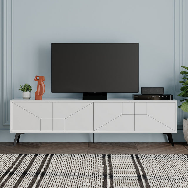 TV Meubels - TV Meubel Dune Wit Melamine 180x50x29,6 cm - Dimehouse
