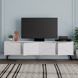 TV Meubels - TV Meubel Dune Wit Melamine 180x50x29,6 cm - Dimehouse