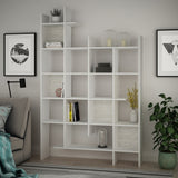 Boekenkasten - Boekenkast wit melamine Manco 122x188x25,5 cm - Dimehouse