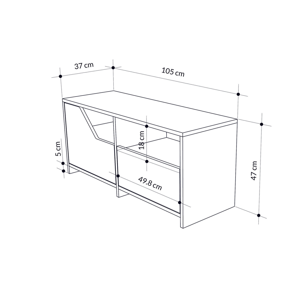 Armoire à chaussures Nexus Eik Mélamine blanche 105x47x37 cm