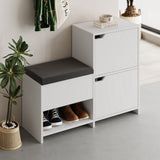 Schoenenkasten - Schoenenkast Haven Wit Melamine 101,5x80,5x35,5 cm - Dimehouse