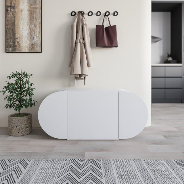 Schoenenkasten - Schoenenkast Pozy Shoe Bench Wit Melamine 110x50x40,4 cm - Dimehouse