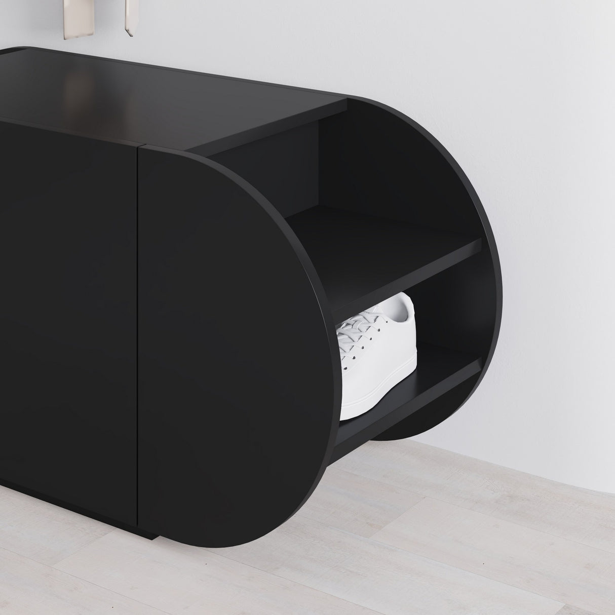 Armoire à chaussures Bouchage à chaussures Black Mélamine noire 110x50x40,4 cm