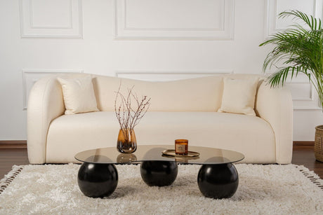 Table basse Sphere en verre trempé noir bronze 120x70x30 cm Verre trempé 