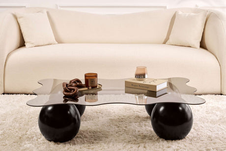 Salontafel Noxa zwart en grijs 120x80 cm Black Grey Tempered glass