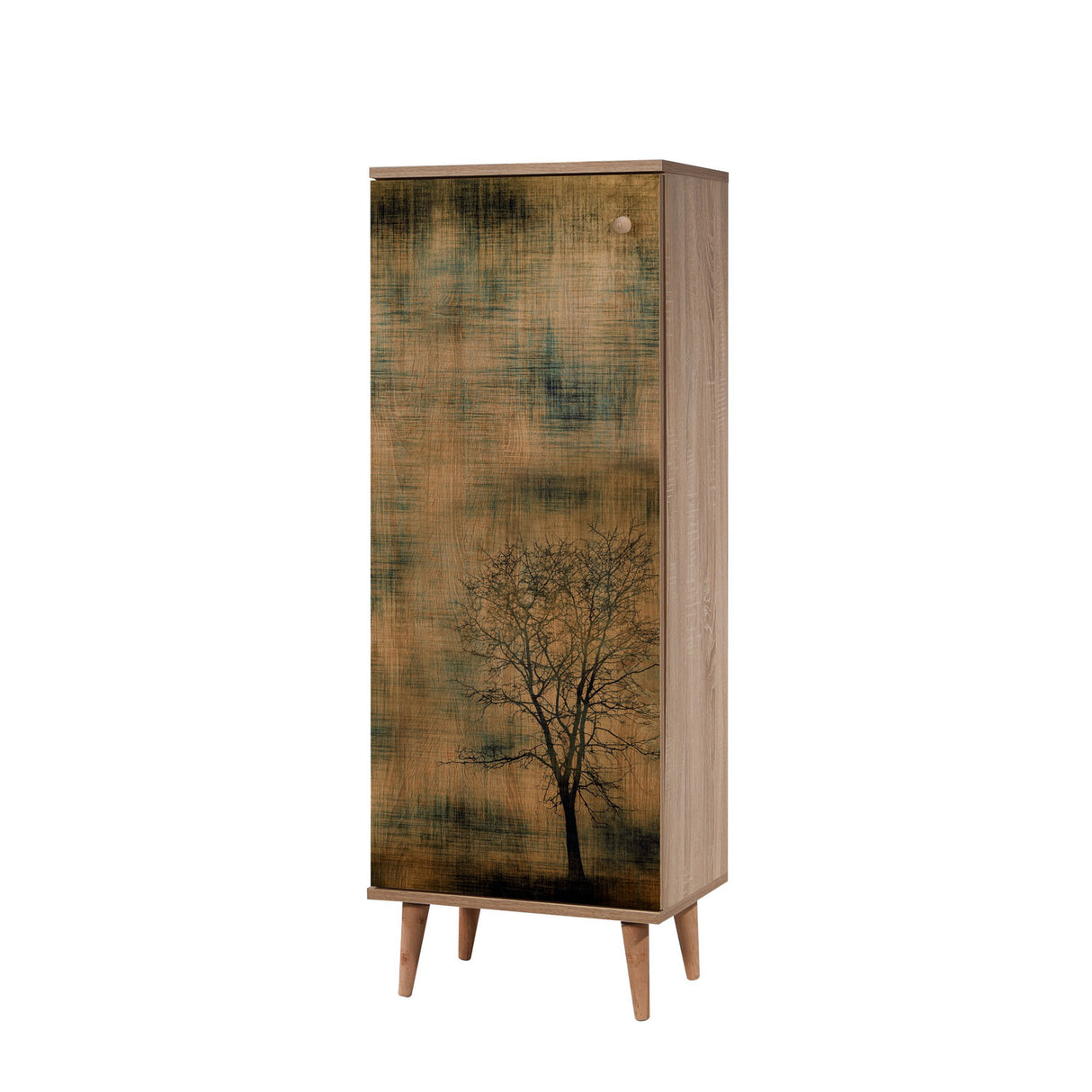 Schoenenkasten - Schoenenkast Filinta Sonoma Eik Boom Melamine 50x135x38 cm - Dimehouse