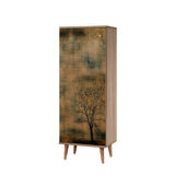 Schoenenkasten - Schoenenkast Filinta Sonoma Eik Boom Melamine 50x135x38 cm - Dimehouse