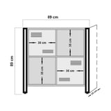 Boekenkasten - Industrieel dressoir dennenhout melamine zwart metaal Cosmo 89x89x35 cm - Dimehouse