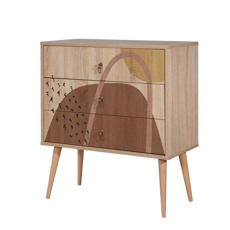 Ladekasten - Ladekast City Trio Multicolor Melamine 80x89x40 cm - Dimehouse