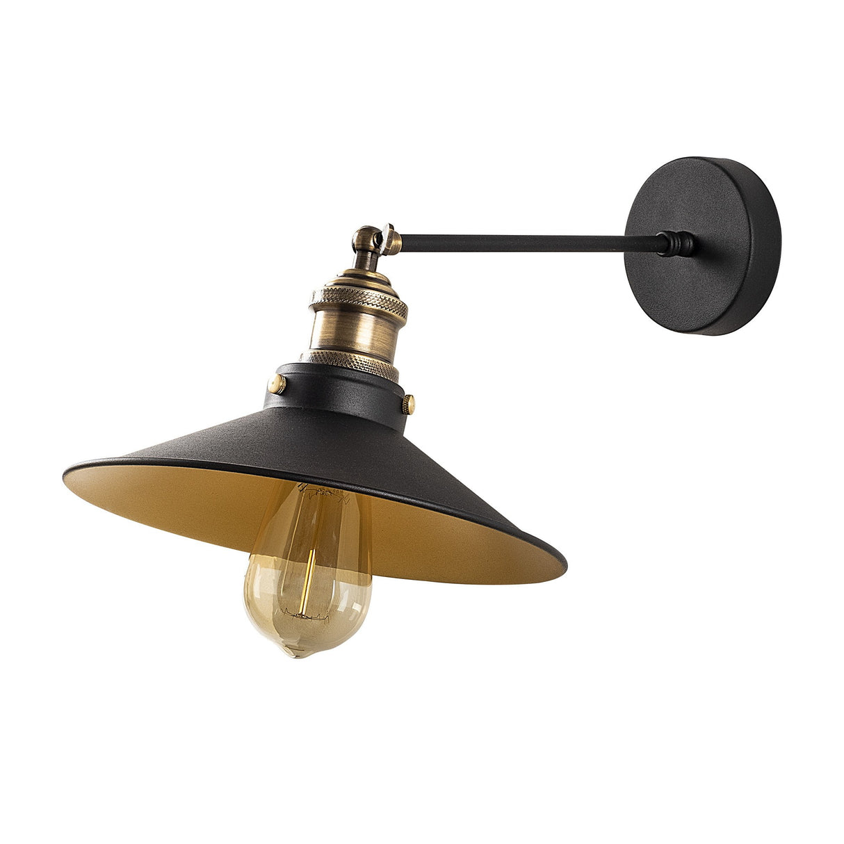 Wandlamp Zwart Goud Metaal Forge